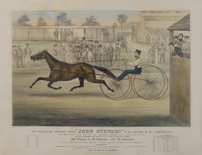 The celebrated trotting horse John Stewart as he appeared on the twentieth mile by N. and Ives, J.M. Currier